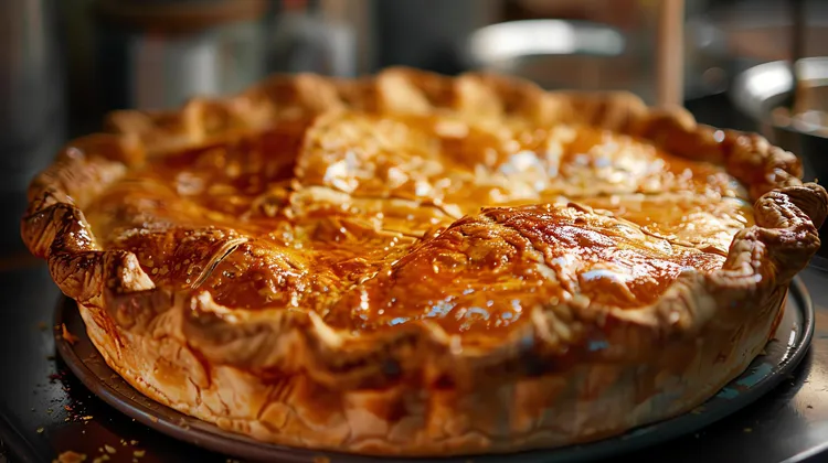 Creamy salmon and leek pie