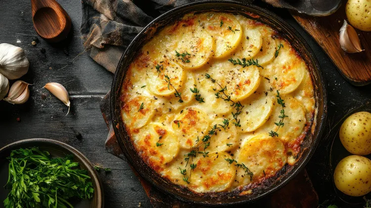 Creamy scalloped potato gratin