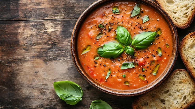 Creamy tomato basil soup