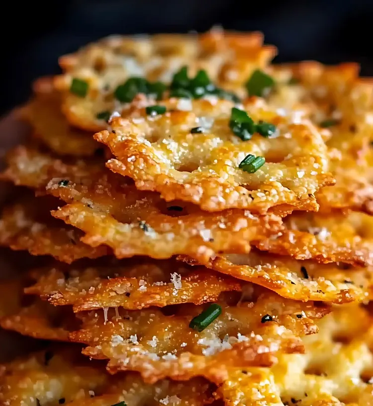 Parmesan garlic wafers
