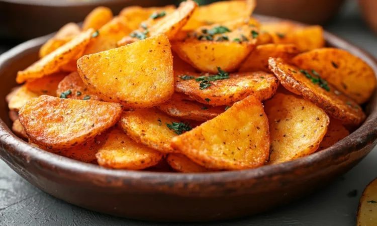 Crunchy thick-cut potato chips