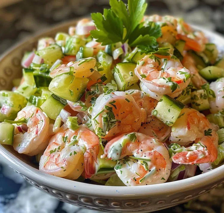 Cucumber and shrimp salad