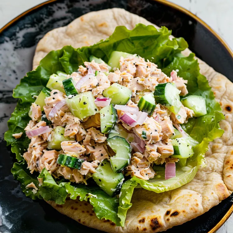 Fresh cucumber avocado tuna salad