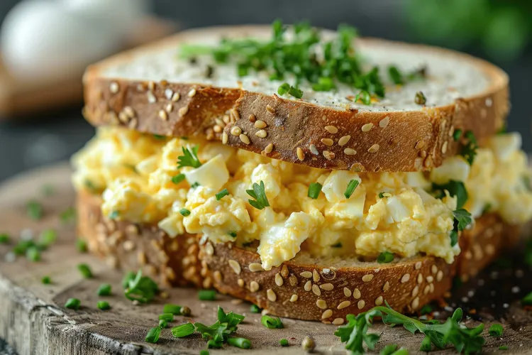 Deviled egg sandwich