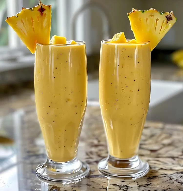 Coconut fennel smoothie with pineapple