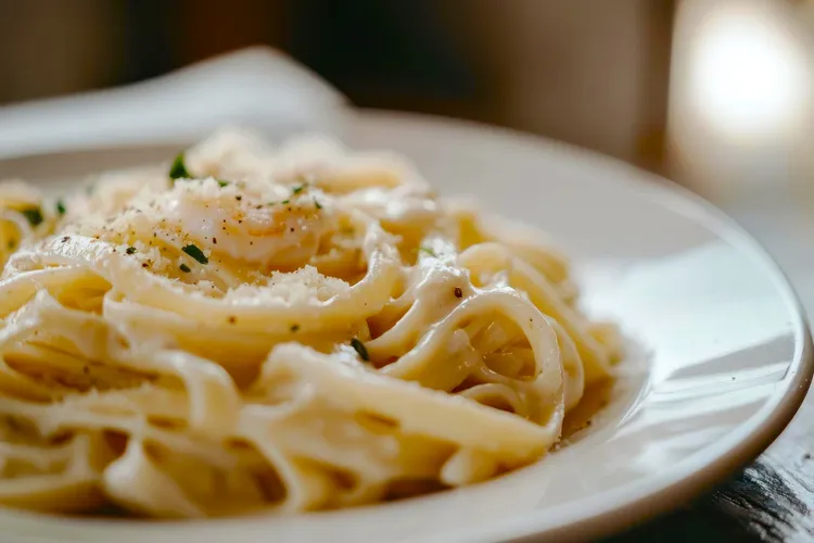 Whole-wheat fettuccine alfredo with parmesan and butter