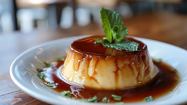 Flan con dulce de leche