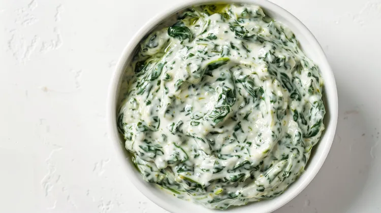 Fried spinach with yoghurt (borani esfanaaj)