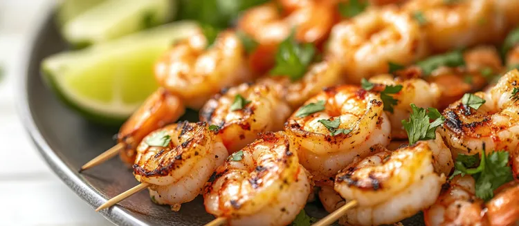 Garlic and chilli shrimp skewers