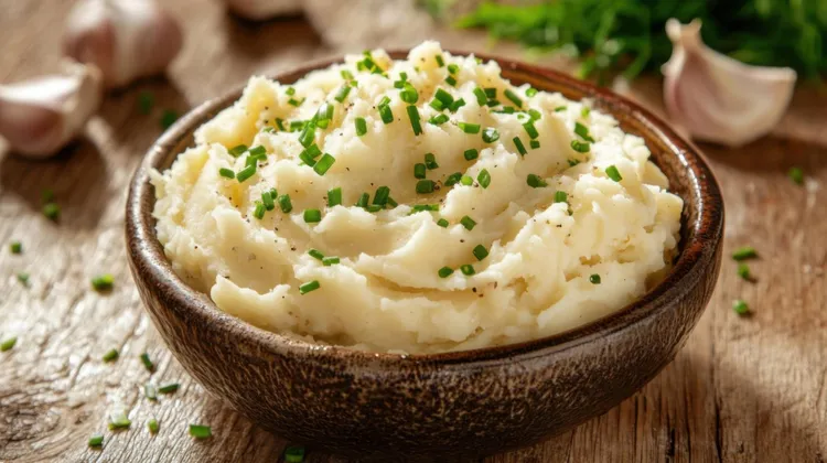 Garlic and chive mash