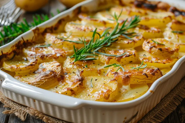 Garlic and rosemary scalloped potatoes