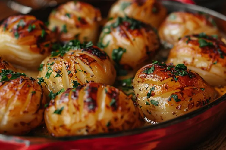 Garlic-infused baked potatoes