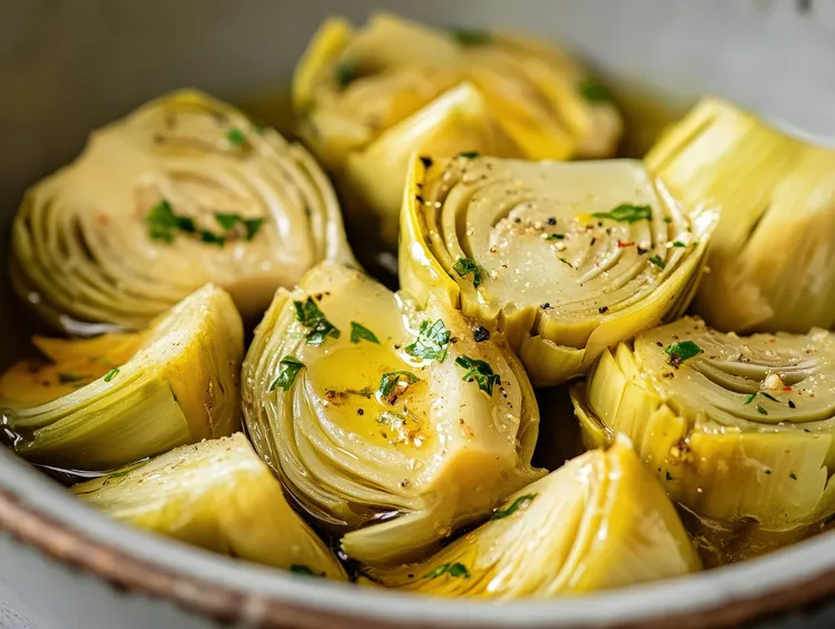 Garlic butter artichokes