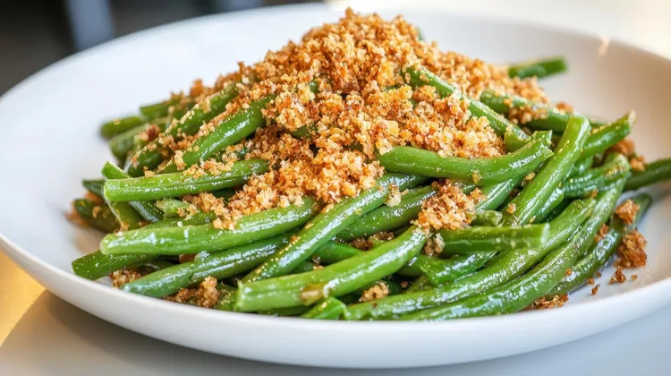 Garlic crumb beans