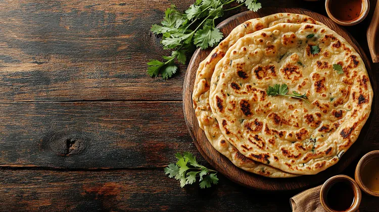 Garlic parathas
