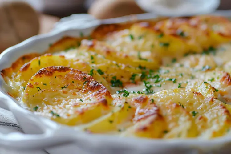 Garlic potato gratin