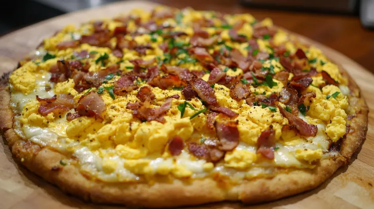 Grilled breakfast pizza