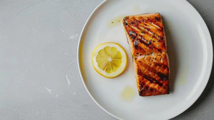 Ginger-mustard glazed grilled salmon