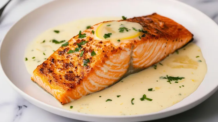 Grilled salmon with zesty lime butter sauce