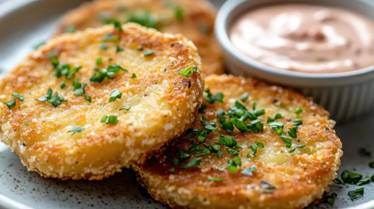 Homemade battered potato scallops
