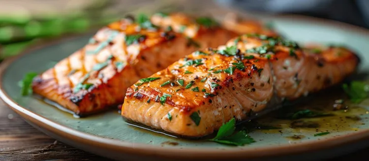 Honey-glazed salted salmon
