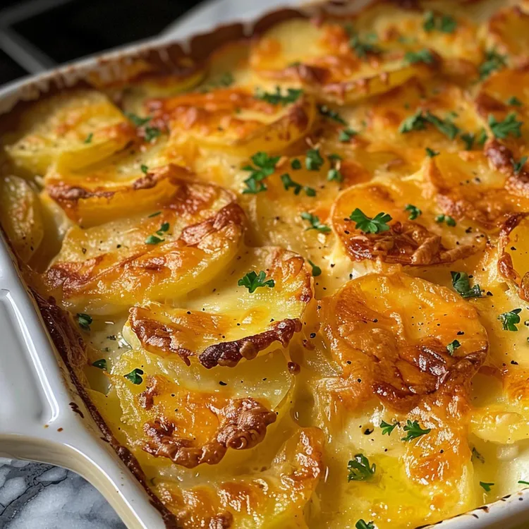 Hot smoked salmon and potato gratin