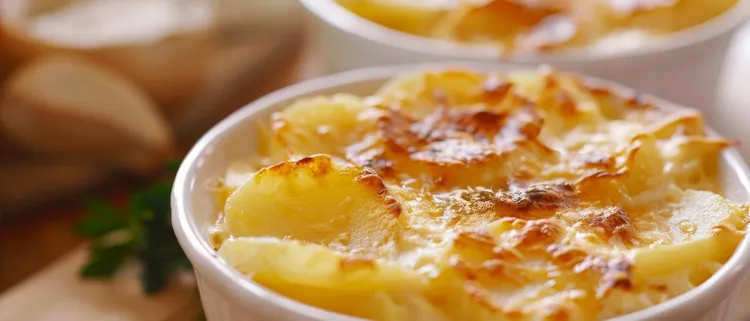 Individual creamy potato gratins