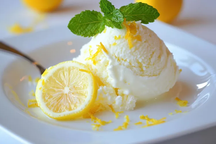 Lemon curd frozen yoghurt