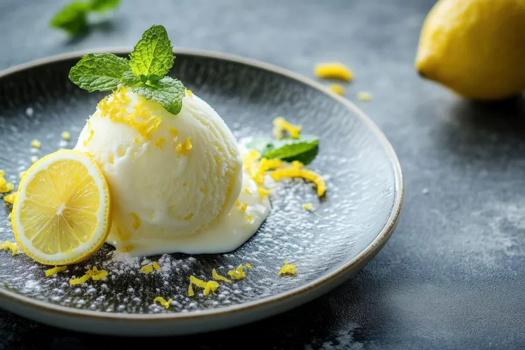 Lemon curd ice-cream