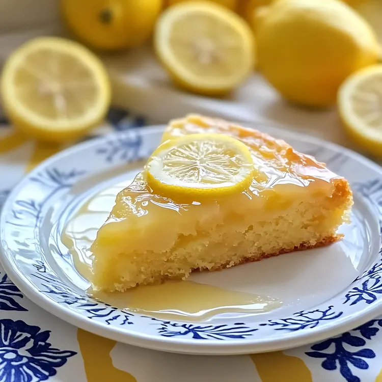 Lemon & sour cream syrup cake