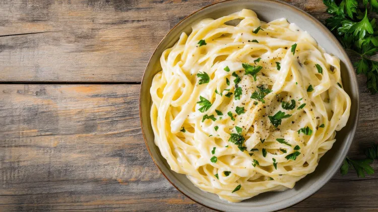 Creamy whole-wheat fettuccine alfredo