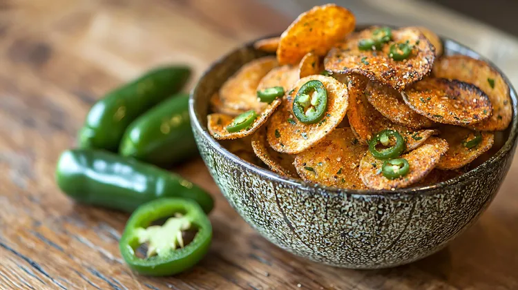 Low-carb jalapeno cheese crisps