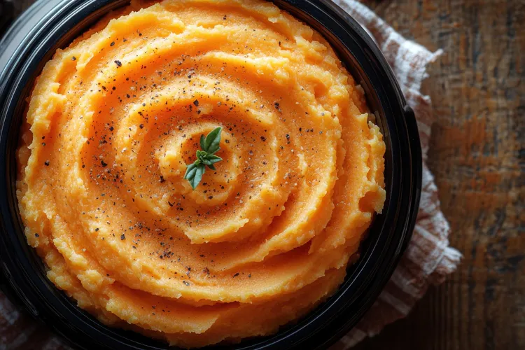 Mashed potatoes with carrots and leeks