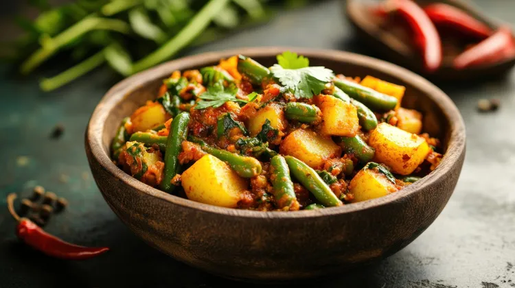 Mediterranean stewed potatoes and green beans
