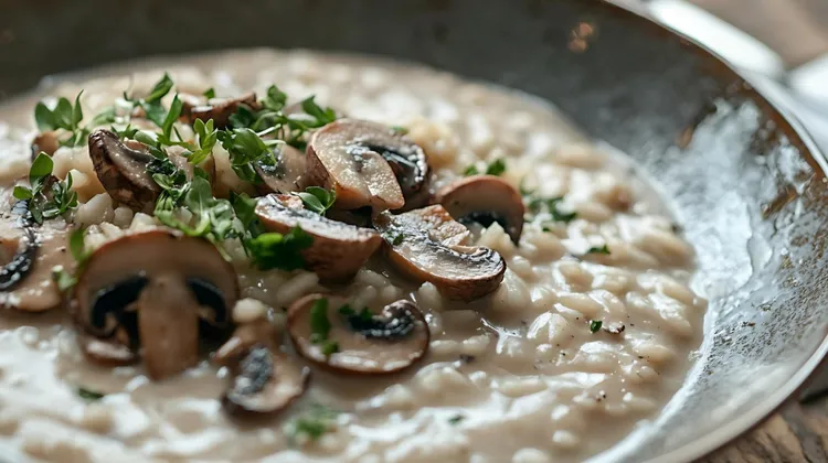 Microwave mushroom risotto