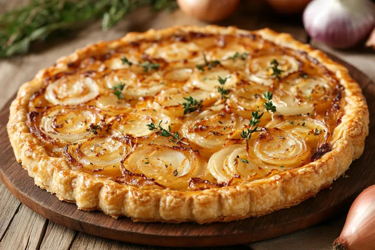 Onion tarte tatin