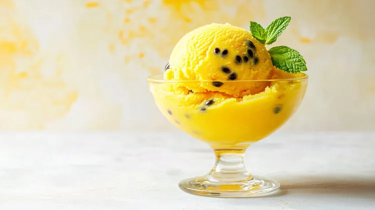 Passionfruit ice-cream