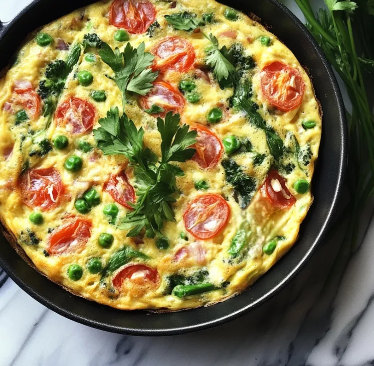 Pea and tomato frittata