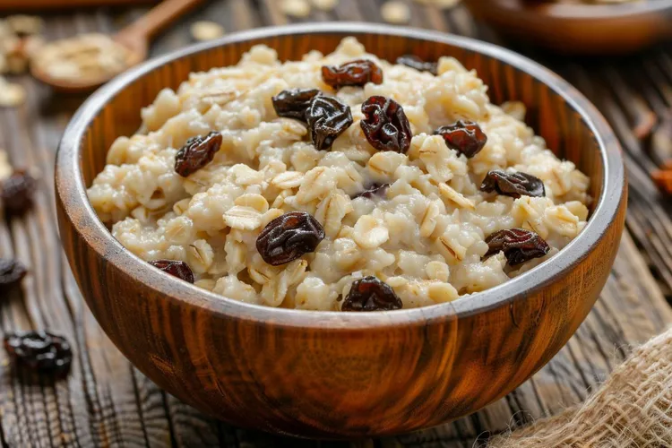 Cinnamon raisin peanut butter oatmeal