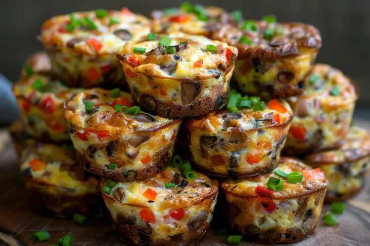 Pie maker bacon, mushroom and cheese frittatas