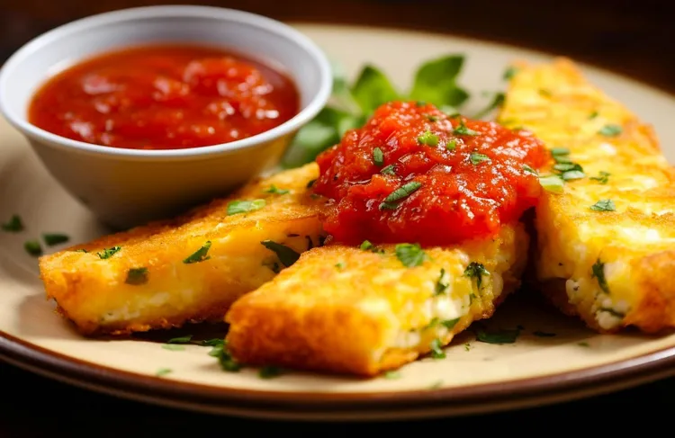Potato tortilla with tomato chutney