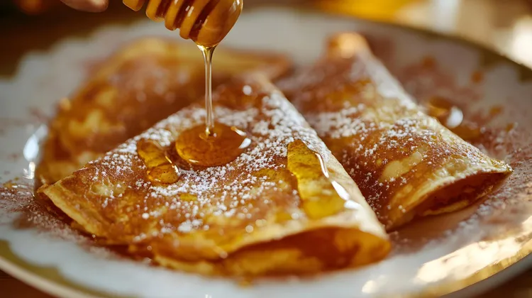 Ricotta and honey crepes