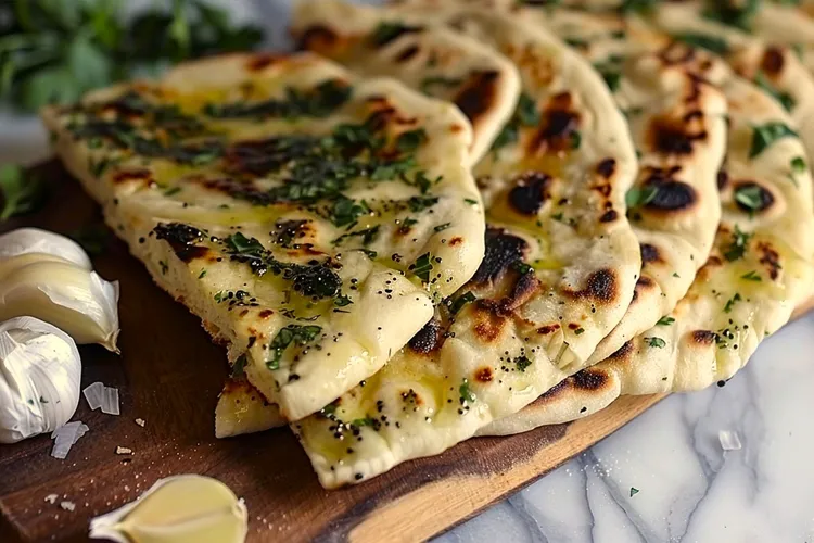 Roast garlic with flatbread