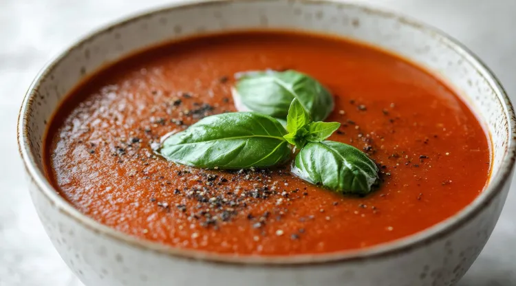 Roast tomato and basil soup