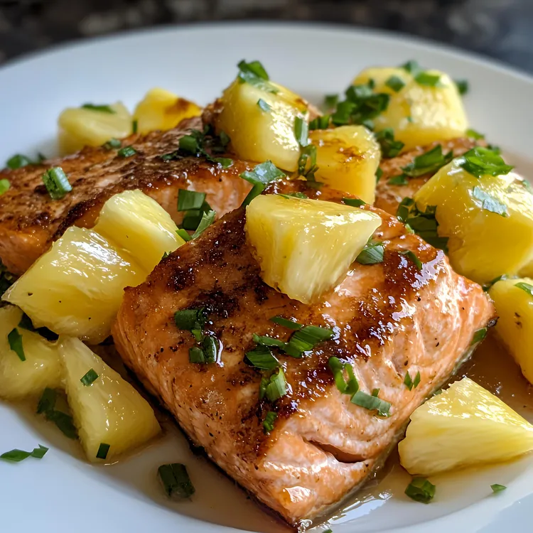Salmon with pineapple salsa