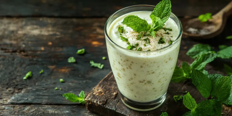 Spiced mint lassi