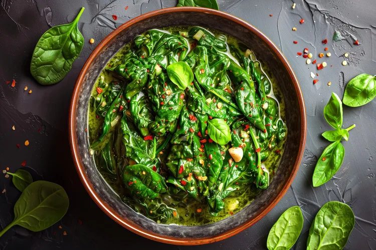 Sautéed spinach and onion medley