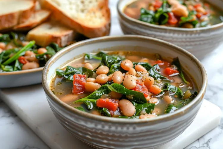 Spanish white beans with spinach and sun-dried tomatoes