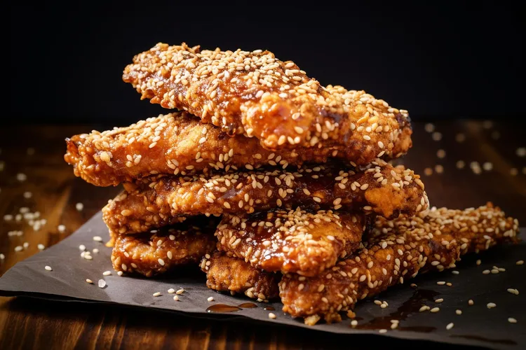 Sesame coconut chicken fingers