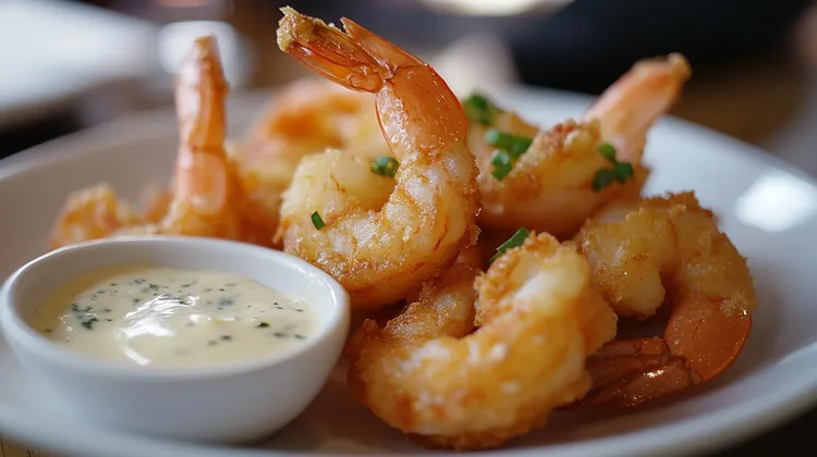 Shrimps with jalapeno & lemon aioli